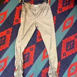 Y2K Silver skinny low rise ruched pants